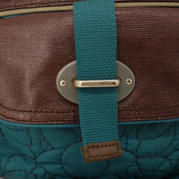 Fossil Key-Per Turquoise Teal Quilted Crossbody - Picture 2 of 6